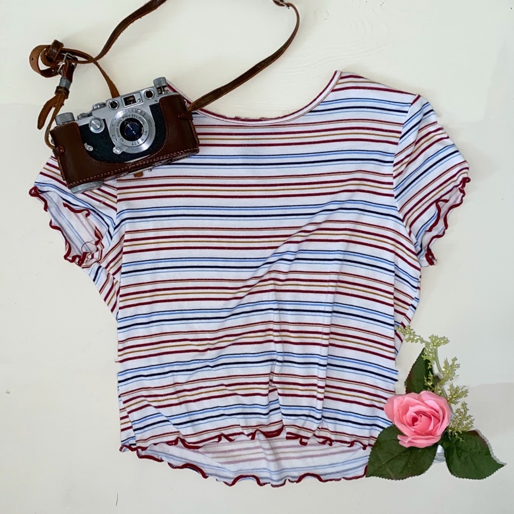 White Blouse with Stripes